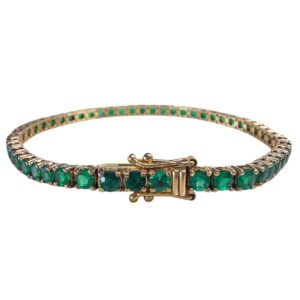 PULSERA TENIS DE ORO CON ESMERALDAS