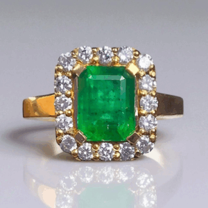 ANILLO DE ESMERALDA CON DIAMANTES